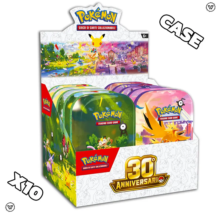 Pokemon 30° Anniversario CASE Mini Tin Pokémon 30° Anniversario CASE x10 Mini Tin ITA - immagine 1