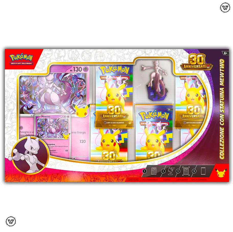 Pokemon 30° Anniversario – Collezione con Statuina Mewtwo Pokémon 30° Anniversario Collezione con Statuina MewTwo ITA - immagine 1